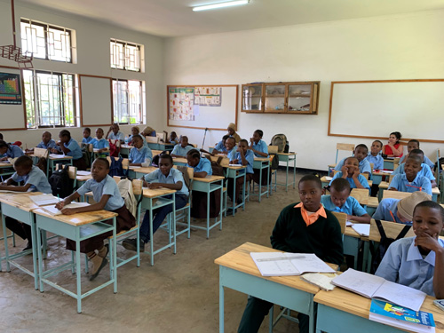 students sitting in class - Tanzania